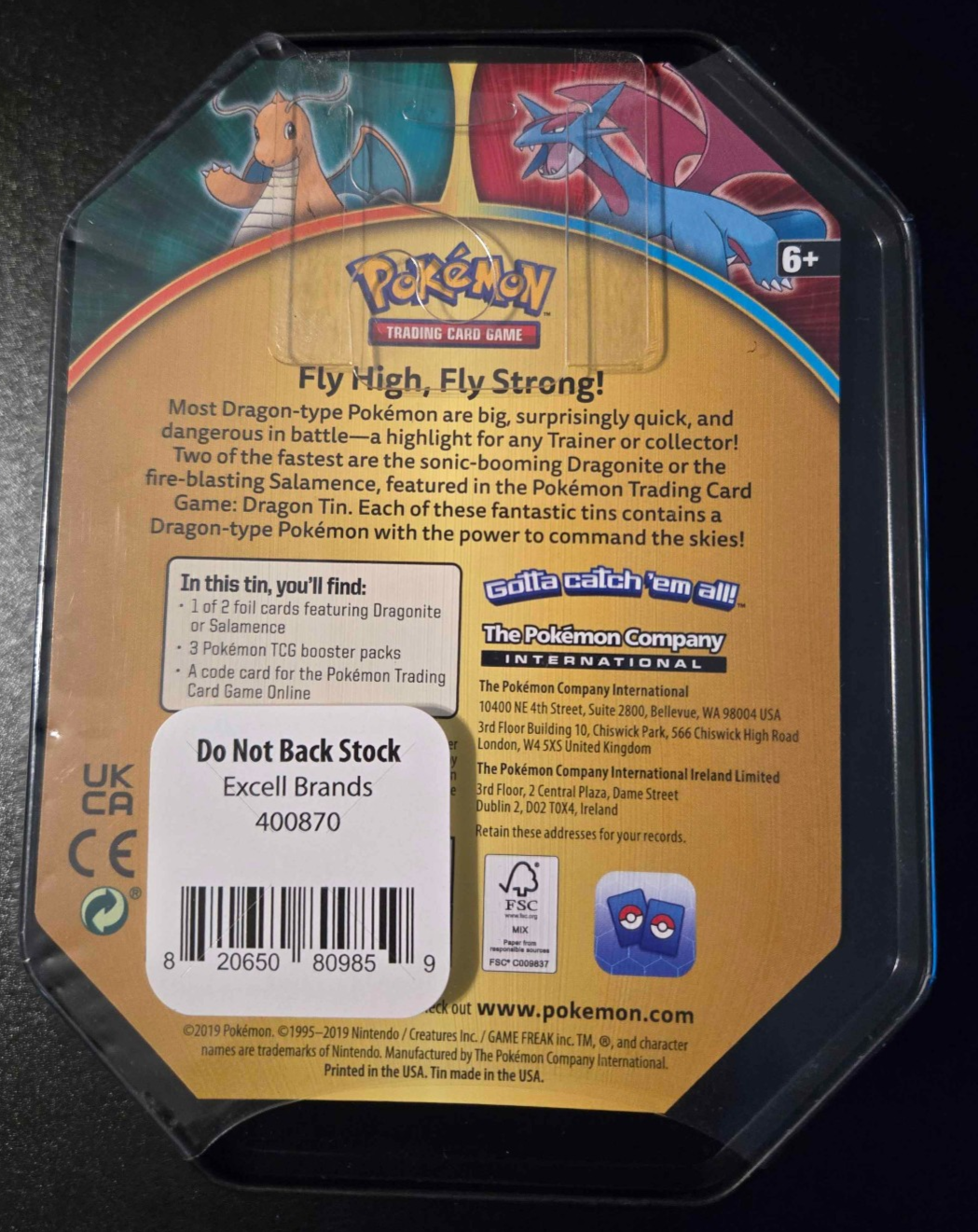 Pokemon TCG Dragon Tin Dragonite Cosmos Holo Promo Factory Sealed New